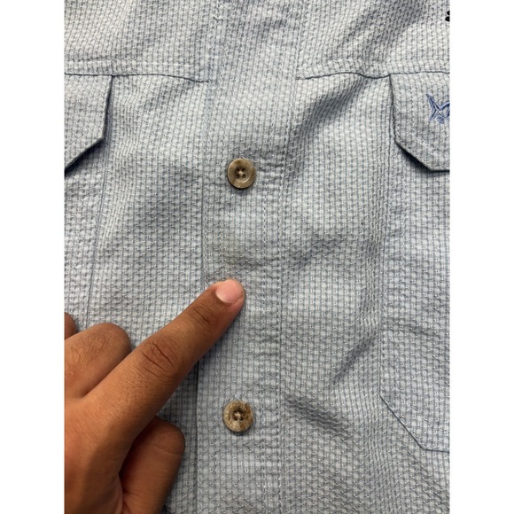 AFTCO Shirt Mens Large Fishing Button Down Let's Talk Hook Up Embroidered - Picture 2 of 11